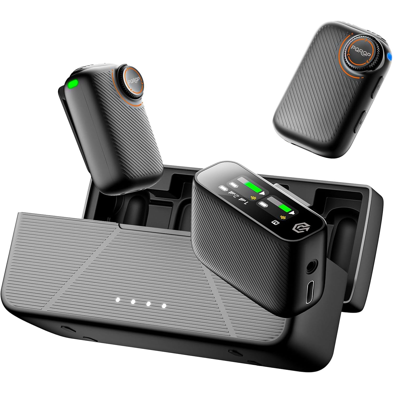 Wireless Mic, 820ft, 48h, AI Noise Cancel, for iPhone/Android/Camera