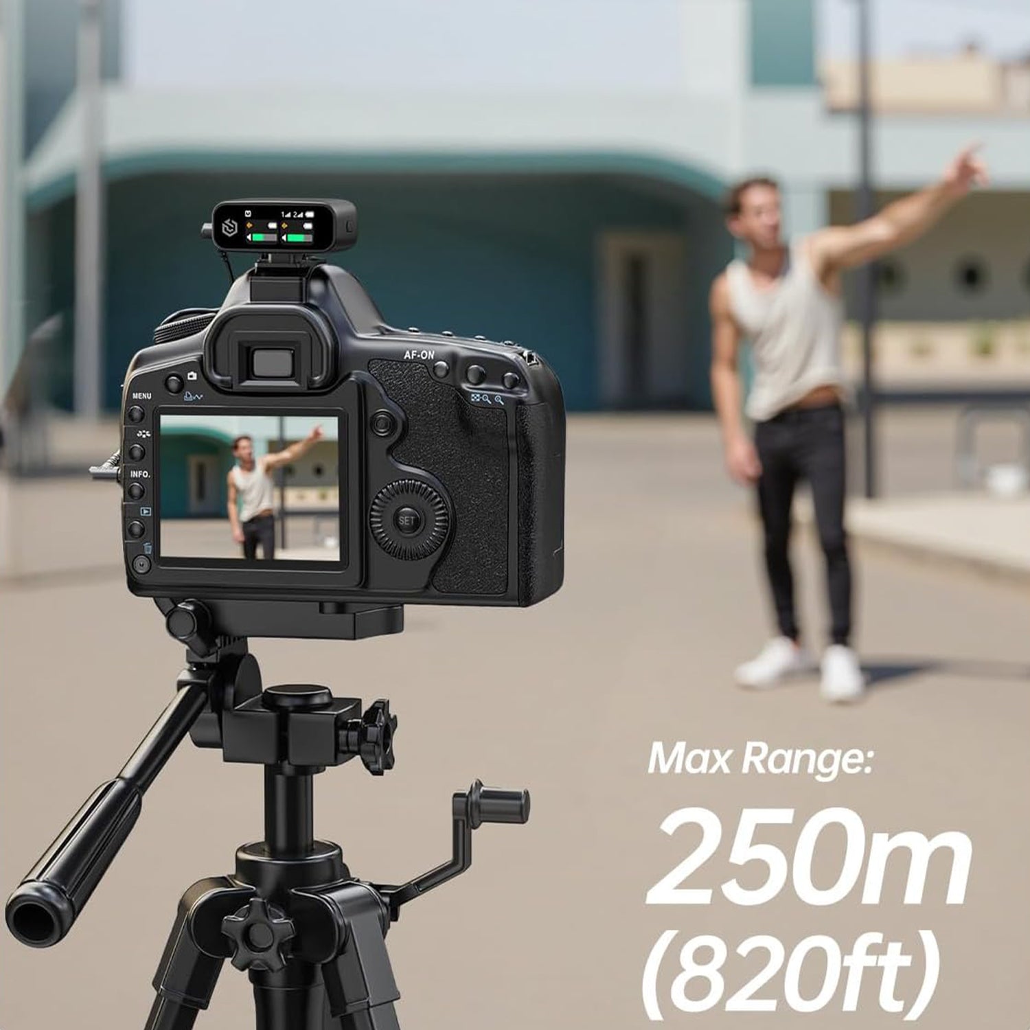 Wireless Mic, 820ft, 48h, AI Noise Cancel, for iPhone/Android/Camera